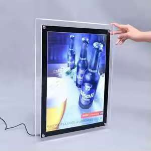 Caisson à lumière acrylique suspendu Caisson à lumière personnalisé Enseigne publicitaire Caisson à lumière LED sans cadre Plafond double face Magasin de boissons Annonce de vin - Product Image 4