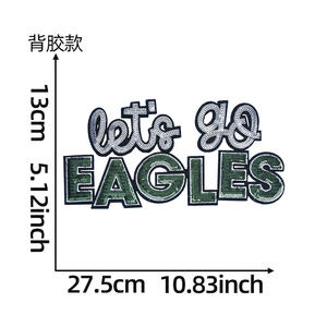 Parche Bordado Personalizado con Lentejuelas Brillantes de los Eagles para el Día del Partido, Parche Bordado para Manualidades Textiles, 32 Equipos, Venta al Por Mayor - Product Image 1