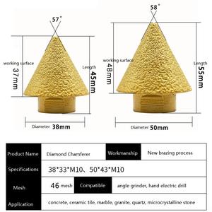 38mm 50mm smusso di diamante brasato punte per l'apertura di fori su piastrelle di ceramica - Product Image 5