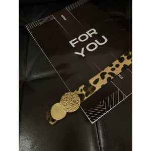 Cinturón de Mujer con Hebilla Redonda Dorada Fiori, Cinturón Casual de PU con Hebilla de Aleación - Product Image 1