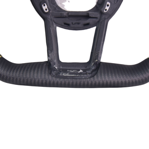 Volant personnalisé style <span class=keywords><strong>R8</strong></span> en suède et fibre de carbone pour <span class=keywords><strong>Audi</strong></span> A3 S3 A4 RS3 - Surpiqûres jaunes - Product Image 2