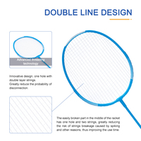 Raket bulu tangkis besi grosir, raket latihan badminton kustom murah