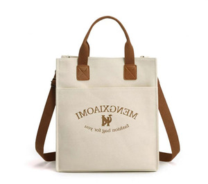 Sac fourre-tout en toile de coton personnalisé, recyclable, grand compartiment, écologique, décontracté, avec bandoulière en sangle, pour le shopping - Product Image 4