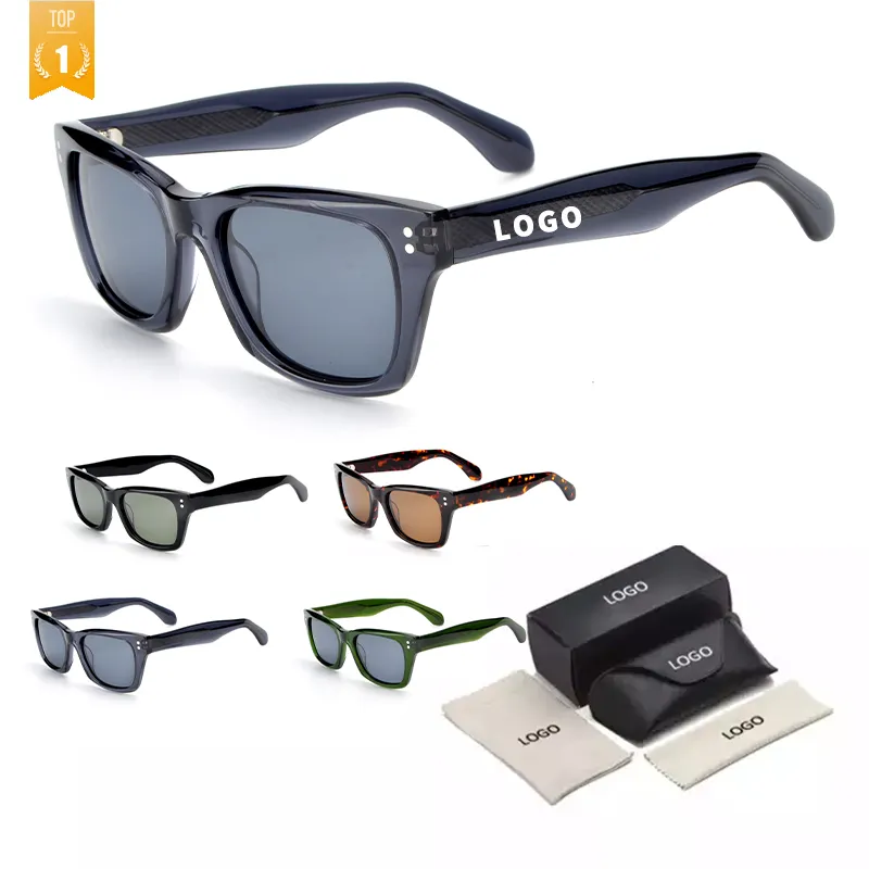 Hot Sale Mazzucchelli Polarized Acetate Sun Glasses Customize Logo Black Classic Sunglasses For Ladies Men Uv400