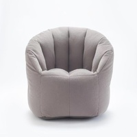 Fauteuil tubulaire crème minimaliste, forme ergonomique, revêtement en tissu technique imperméable, confortable, pour enfants et adultes, canapé lounge pour enfants et salon