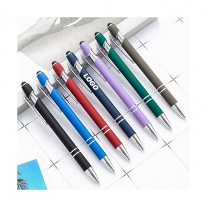 Stylo à bille en aluminium personnalisé avec logo, stylet et grip - Stylos promotionnels en gros - Product Image 1