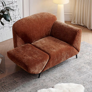 Sillón Individual de Tela Chenille Suave de Estilo Minimalista Italiano, Sofá Cama con Reposabrazos Ajustables para Sala de Estar - Product Image 1