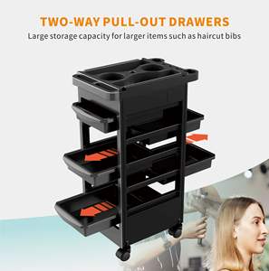 Carrello da Parrucchiere Moderno a Cinque Livelli con Ciotola per Tintura e Supporto per Asciugacapelli, Carrello Mobile per Salone di Bellezza con Rotazione a 360 Gradi - Product Image 4