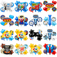 Ensemble de 5 ballons en feuille métallisée sur le thème de la fête des pères, faciles à gonfler, taille personnalisée, décoration colorée, design pour réunion de famille