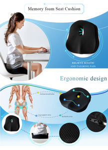 Travel Seat Cushion Memory Cotton <strong>U</strong>-Shaped <strong>Pillow</strong> for Chair Cushion Pad Home Hip Support Massage Orthopedic Solid Color - Product Image 3