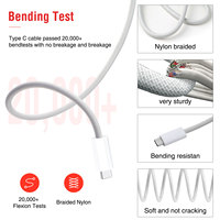 Cable USB C a C de Nailon Trenzado de 1M (3 pies) con Carga Rápida de 100W y Transferencia de Datos de 10Gbps para Laptop, iPhone y Samsung, Compatible con Video 4K