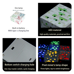 ไฟฉายพิกเซลรูปทรงลมเปลวไฟ ไฟกลางคืนเปลี่ยนสีได้ ของเล่นคริสตัลแบบเสียบปลั๊ก สำหรับเด็กทารกและเด็ก ของขวัญวันเกิด - Product Image 6