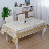 Nappe Rectangulaire en PVC Doré à Motifs Floraux Bohèmes RNPT pour Restaurant