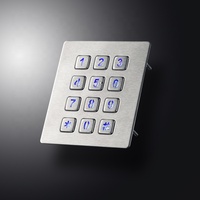 Clavier numérique industriel en métal 3x4 12 touches IP65 en acier inoxydable rétroéclairé USB pour système de contrôle d'accès de casier intelligent
