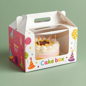 Boîte à gâteaux pliée en carton recyclé blanc pour <span class=keywords><strong>macarons</strong></span> et pâtisseries, avec fenêtre transparente, impression quadricolore, <span class=keywords><strong>prix</strong></span> de gros - Product Image 3