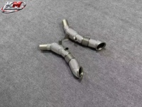 Downpipe haute performance KM Performance SS304 pour Ferrari SF90 Stradale Spider 4.0T V8 avec catalyseur Euro 6 et protection thermique