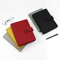 Carnet de notes A5 en cuir bleu avec serrure intelligente à empreinte digitale, organiseur, 80 feuilles, journal personnalisé avec impression fine
