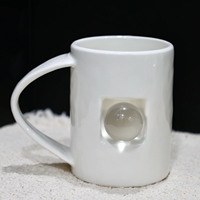 Tasse à café en céramique unique en gros avec pierre naturelle intégrée, tasse à thé en pierre précieuse pour la guérison, cadeau spirituel et de pleine conscience