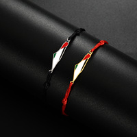 Bracelet Carte Palestine Non-Ternissant Réglable Étanche en Acier Inoxydable Plaqué Or, Bracelet Palestine Libre