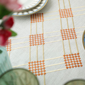 Nappe en lin Mantel de <span class=keywords><strong>lino</strong></span> maison à manger lin couverture de table épaisse et douce avec gland rectangle housses en tissu de lin de table - Product Image 5