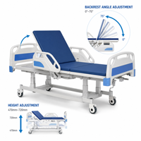 Lit médical de transfert en ABS avec manivelles manuelles et barrières en V |   Chariot de transport médical réglable pour patients, certifié CE ISO