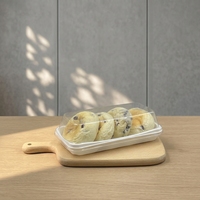 Boîtes cadeaux carrées transparentes en PET recyclable jetables pour cupcakes, snacks, gâteaux d'anniversaire et gelées (aliments personnalisables)