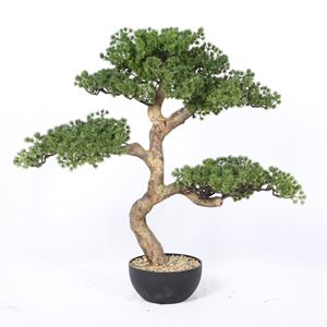 شجرة بونساي صنوبر خضراء صناعية صغيرة للبيع بالجملة، بطول 60 سم وعالية الجودة، مناسبة للديكور الداخلي - Product Image 6