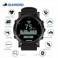 SUNROAD GPS Beidou FR935 Jam Tangan Olahraga Luar Ruangan dengan Pengukur Detak Jantung, Tekanan Barometrik, dan Suhu untuk Lari Maraton, Mendaki Gunung