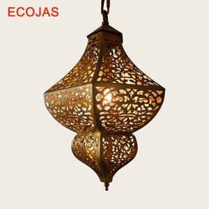 מנורת תלייה מרוקאית מעוצבת מפליז או ברזל, בסגנון פיליגרן מוזהב, עם חיתוך בהתאמה אישית - Product Image 1