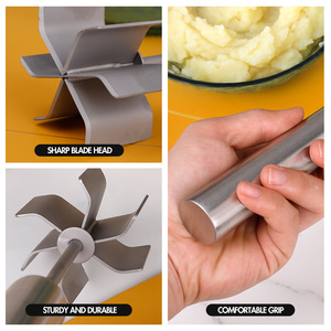 Écrase-viande en acier inoxydable de 11,6 pouces à 6 lames, outil robuste de qualité alimentaire pour hacher le bœuf haché, écraseur de hamburgers, gadgets de cuisine - Product Image 5