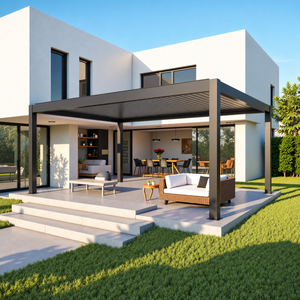 Pérgola de Aluminio para Exteriores Etodevice, Techo de Láminas Ajustables, Impermeable, Motorizada, Personalizada para Jardín - Product Image 6