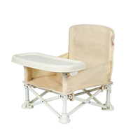 Chaise haute portable et pliable moderne pour bébé avec plateau et sac de transport, structure en fer pour usage intérieur/extérieur, idéale pour les repas à l'hôpital et au parc