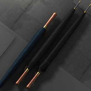 2025 mới Windproof đen chất lượng cao dài ô gỗ xử lý 16k ô sang trọng khắc Ô Golf với logo - Product Image 3