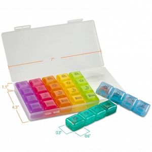กล่องใส่ยา กล่องเก็บยา กล่องยา 7 วัน 28 ช่อง 3 กล่อง กล่องยาพกพาสำหรับเดินทาง - Product Image 3
