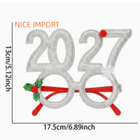 Lunettes de Noël créatives et amusantes Berry Green 2027 – Décoration de fête de Noël, monture de lunettes pour photos du Nouvel An