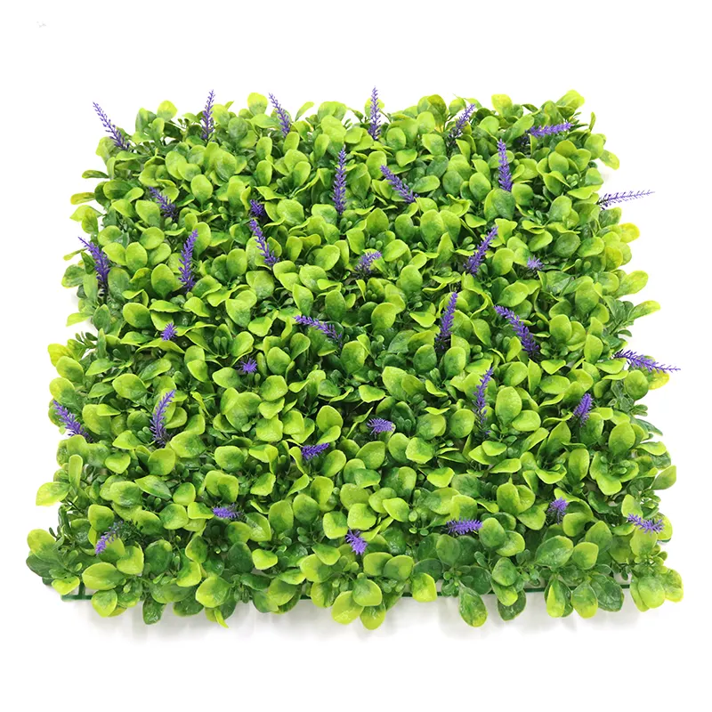 Hot Selling Boxwood Hedge Panel Fence Artificial Lavender Grass Wall Mat Background Garden Supplies Wedding Decoration
