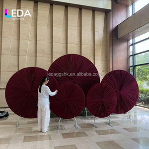 LEDA New Design Stable Round Aluminum Alloy <b>Stand</b> Red Cover Wedding <b>Backdrop</b> <b>Stand</b> Fabric Cover for Events Decor - Product Image 2