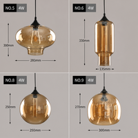 Suspension en verre teinté ambre, luminaire décoratif d'intérieur, lampe suspendue, idéale pour bar, restaurant, café, éclairage artistique classique fait main