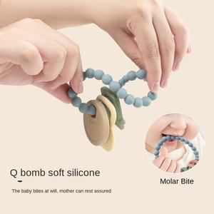 Caliente nuevo juguete suave forma de ballena bebé pulsera de silicona de grado alimenticio goma <span class=keywords><strong>calmante</strong></span> Barra de molienda mordida - Product Image 3