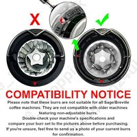 Moulins à café coniques de précision supérieurs et inférieurs pour les moulins à café Sage/Breville Barista, compatibles uniquement avec les modèles à meules réglables