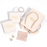 Juego de Bolsas de Papel para Joyería Rectangulares Modernas, Ajustables y Personalizadas de Alta Gama
