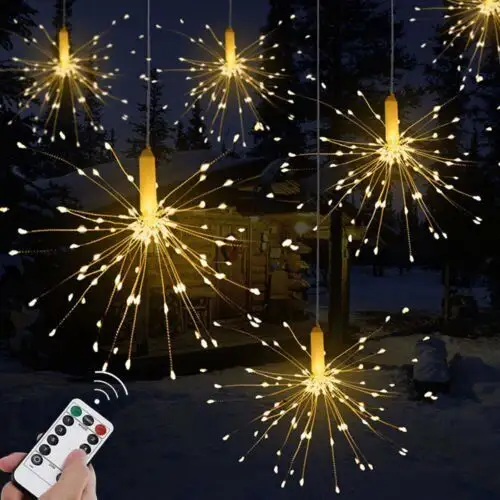 Firework LED Copper Wire Strip String Lights For Wedding Decor Med Starburst LED Fairy Lights