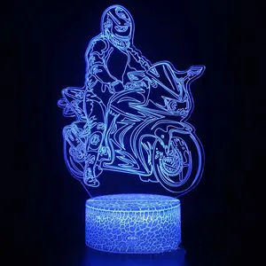 Акриловая лазерная гравировка в форме мотоцикла 3d Светодиодная лампа настольная лампа