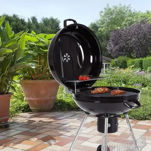 Cắm Trại Thường Vụ Thịt Nướng Ấm Đun Nước Than BBQ Grill Với Nóng Lên Lưới