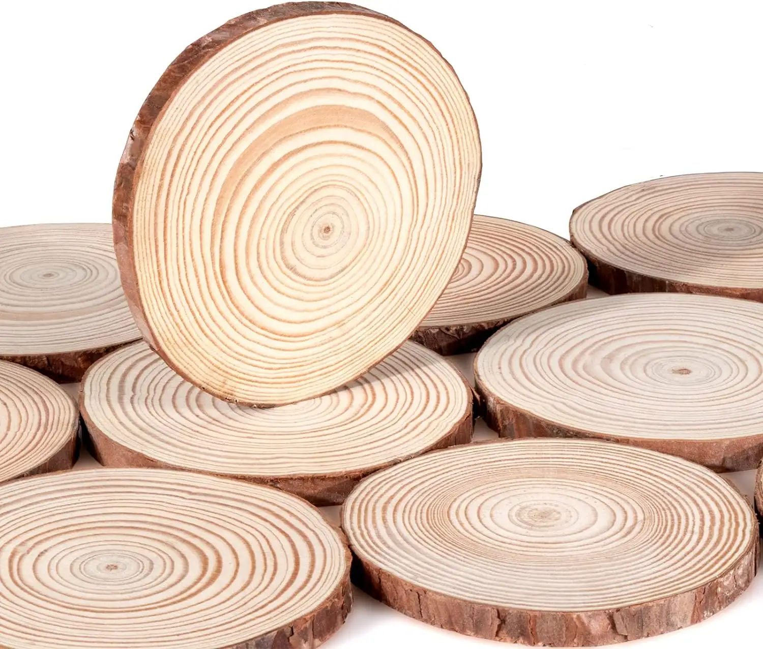 Hot Verkoop Groothandel Rustieke Diy Natuurlijke Ronde Hout Dennenboom Plakjes Voor Bruiloft Middelpunt Ambacht