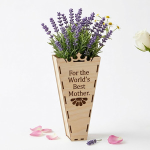 Custom Wooden <b>Flower</b> Vase Mothers Day Gift Wooden <b>Bouquet</b> <b>Box</b> Floral Arrangement Desktop Home Decoration Wedding Centerpiece - Product Image 6