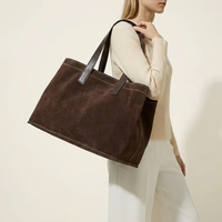 Sac fourre-tout décontracté en cuir suédé véritable, léger, imperméable, personnalisé, vintage, grande capacité, luxe pour femmes