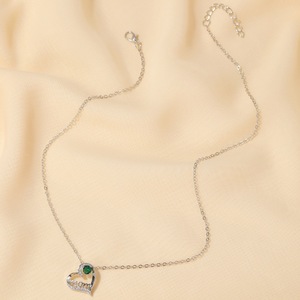 <span class=keywords><strong>MIO</strong></span>, nuevo collar de joyería de moda, collar de plata con letras de corazón, colgante de <span class=keywords><strong>diamantes</strong></span> brillantes para regalo del Día DE LA MADRE ajustable - Product Image 5