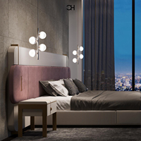 Lit de maître extra large à niveaux, design italien moderne, luxe, capitonné en velours, acier inoxydable 304, matelassage vertical