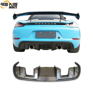 Offre Spéciale pour Porsche <span class=keywords><strong>Cayman</strong></span> 718 982 Boxster <span class=keywords><strong>GT4</strong></span> RS Kit carrosserie haute qualité Style Fiber de carbone diffuseur arrière pare-chocs à lèvre arrière - Product Image 1